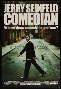 6g190 COMEDIAN 1sh '02 great image of Jerry Seinfeld walking across street with microphone!