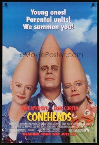 6g194 CONEHEADS advance 1sh '93 classic Saturday Night Live skit, Dan Aykroyd & Jane Curtin!