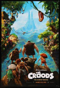 6g208 CROODS advance DS 1sh '13 cool image from CG prehistoric adventure comedy!