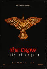 6g209 CROW: CITY OF ANGELS teaser 1sh '96 Tim Pope directed, cool image of the bones of a crow!