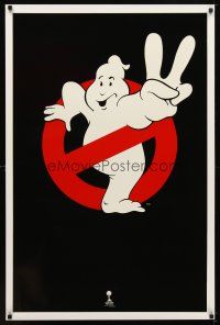 6g340 GHOSTBUSTERS 2 no text teaser 1sh '89 Ivan Reitman, best huge image of ghost logo!