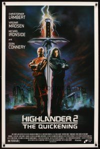 6g401 HIGHLANDER 2 1sh '91 great artwork of immortals Christopher Lambert & Sean Connery!