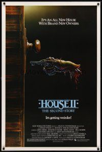 6g410 HOUSE II: THE SECOND STORY 1sh '87 great horror art of severed hand unlocking door!