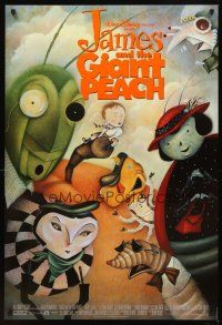 6g452 JAMES & THE GIANT PEACH DS 1sh '96 Walt Disney stop-motion fantasy cartoon, Lane Smith art!