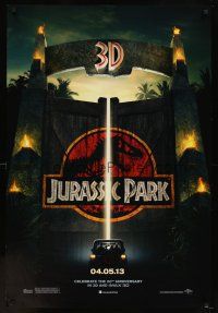 6g459 JURASSIC PARK teaser DS 1sh R13 Steven Spielberg, Richard Attenborough re-creates dinosaurs!