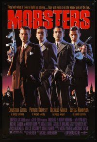6g536 MOBSTERS 1sh '91 Christian Slater, Patrick Dempsey & Richard Grieco w/tommy guns!