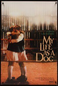 6g545 MY LIFE AS A DOG 1sh '87 Lasse Hallstrom's Mitt liv som hund, cute image of kids!