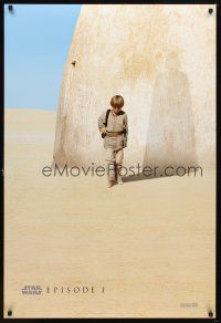 6g585 PHANTOM MENACE style A teaser DS 1sh '99 Star Wars Episode I, Skywalker w/Vader shadow!