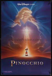 6g591 PINOCCHIO DS advance 1sh R92 Disney classic fantasy cartoon, great art by John Alvin!