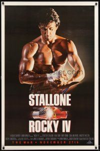 6g646 ROCKY IV advance 1sh '85 image of champ Sylvester Stallone wrapping his hands!