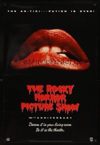 6g645 ROCKY HORROR PICTURE SHOW video 1sh R90 classic close up lips image, a different set of jaws!