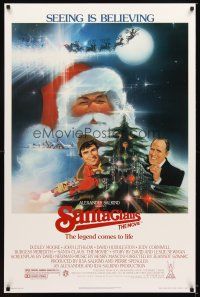 6g655 SANTA CLAUS THE MOVIE 1sh '85 Peak artwork of Dudley Moore with Santa Claus & John Lithgow!