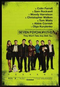6g662 SEVEN PSYCHOPATHS advance DS 1sh '12 Colin Farrell, Sam Rockwell, Woody Harrelson, Tom Waits!