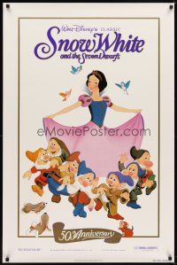6g683 SNOW WHITE & THE SEVEN DWARFS 1sh R87 Walt Disney animated cartoon fantasy classic!