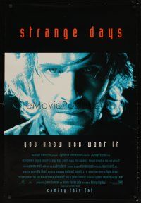 6g713 STRANGE DAYS blue style advance 1sh '95 close-up of Ralph Fiennes, you know you want it!