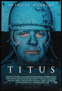 6g750 TITUS advance DS 1sh '99 wild image of blue Anthony Hopkins, Shakespeare!