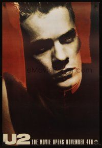 6g762 U2 RATTLE & HUM Larry Mullen teaser 1sh '88 cool close-up of Larry Mullen, Irish rock!