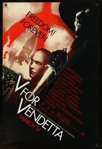 6g770 V FOR VENDETTA advance 1sh '05 Wachowski Bros, bald Natalie Portman, Hugo Weaving