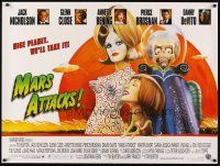 6e150 MARS ATTACKS! DS British quad '96 directed by Tim Burton, great sci-fi art by Philip Castle!