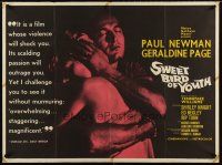 6e160 SWEET BIRD OF YOUTH British quad '62 Paul Newman, Geraldine Page, Tennessee Williams' play!