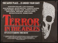 6e162 TERROR IN THE AISLES British quad '84 close up skull image, roller coaster of scary moments!