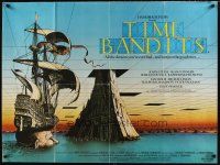6e163 TIME BANDITS British quad '81 John Cleese, Sean Connery, art by director Terry Gilliam!
