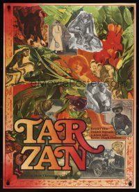 6e500 GREYSTOKE Czech 23x33 '85 Christopher Lambert as Tarzan, old-time montage art by Ziegler!