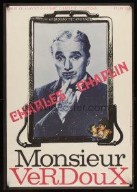 6e521 MONSIEUR VERDOUX Czech 23x33 '74 cool image of Charlie Chaplin as gentleman Bluebeard!