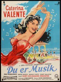 6e273 DU BIST MUSIK Danish '56 wonderful Wenzel artwork of sexy Caterina Valente dancing!