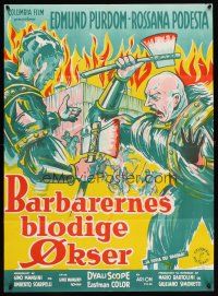6e282 FURY OF THE PAGANS Danish '60 La Furia dei Barbari, barbarians, plunderers, marauders!