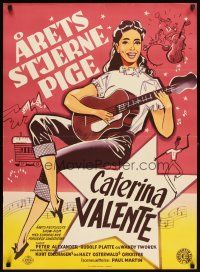 6e293 LOVE, DANCE, AND 1000 SONGS Danish '55 cool art of pretty singer Caterina Valente!