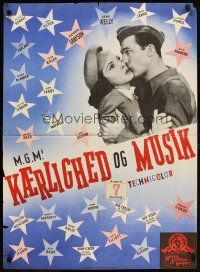 6e310 THOUSANDS CHEER Danish '47 Gene Kelly kissing Kathryn Grayson, all-star cast!
