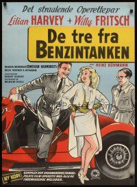 6e311 THREE GOOD FRIENDS Danish R53 Lilian Harvey, Willy Fritsch, art of top cast & cool car!
