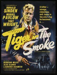 6e134 TIGER IN THE SMOKE English half crown '56 Donald Sinden, Muriel Pavlow, Tony Wright, cool art!