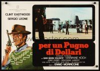 6e098 FISTFUL OF DOLLARS Italian photobusta R76 art of Clint Eastwood, Gian Maria Volonte w/rifle!