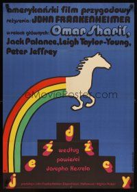 6e617 HORSEMEN Polish 23x33 '73 directed by John Frankenheimer, Mlodozeniec art of rainbow horse!