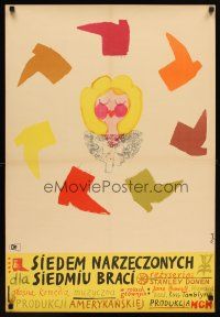 6e659 SEVEN BRIDES FOR SEVEN BROTHERS Polish 23x33 '64 completely different art by Jerzy Flisak!
