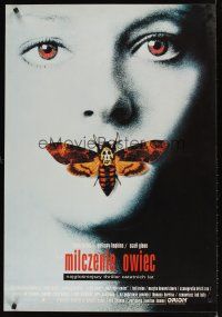 6e774 SILENCE OF THE LAMBS Polish 27x38 '92 great image of Jodie Foster with moth over mouth!