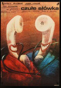 6e782 TERMS OF ENDEARMENT Polish 27x38 '85 bizarre Pagowski artwork of telephones!