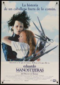 6e040 EDWARD SCISSORHANDS Spanish '90 Tim Burton classic, scarred Johnny Depp & Winona Ryder!