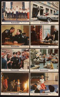 6f128 POLICE ACADEMY 8 8x10 mini LCs '84 great image of cop Michael Winslow sitting at desk!