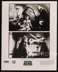 6f737 STAR WARS TRILOGY 3 8x10 stills '97 Carrie Fisher, Harrison Ford, Jabba, Darth Vader
