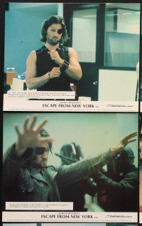6f116 ESCAPE FROM NEW YORK 8 color English FOH LCs '81 John Carpenter, Kurt Russell, Lee Van Cleef