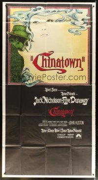 6h543 CHINATOWN int'l 3sh '74 art of Jack Nicholson & Faye Dunaway by Jim Pearsall, Roman Polanski