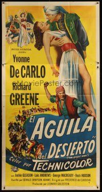 6h561 DESERT HAWK Spanish/U.S. 3sh '50 sexy Yvonne De Carlo is a slave in the Palace of 1000 Delights!