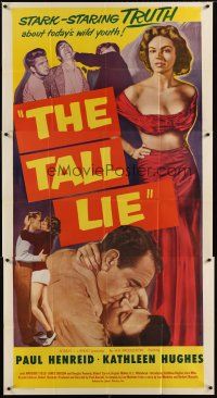 6h584 FOR MEN ONLY 3sh '52 Paul Henreid, sleazy Margaret Field, today's wild youth, The Tall Lie!