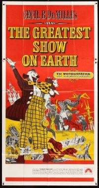 6h605 GREATEST SHOW ON EARTH int'l 3sh R70s Cecil B. DeMille circus classic, clown James Stewart!