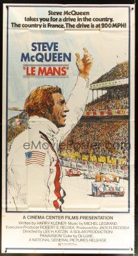 6h677 LE MANS 3sh '71 artwork of race car driver Steve McQueen waving at fans by Tom Jung!