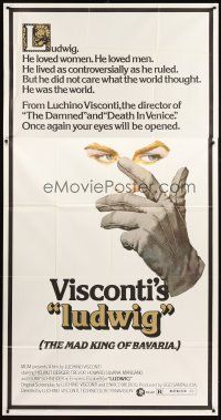 6h697 LUDWIG 3sh '73 Luchino Visconti, artwork of Helmut Berger as the Mad King of Bavaria!