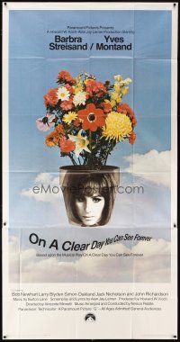 6h750 ON A CLEAR DAY YOU CAN SEE FOREVER 3sh '70 cool image of Barbra Streisand in flower pot!